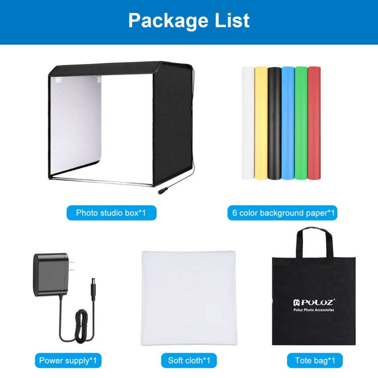 PULUZ 40cm Folding Portable 24W 5500K White Light Dimmable Photo Lighting Studio Shooting Tent Bo...