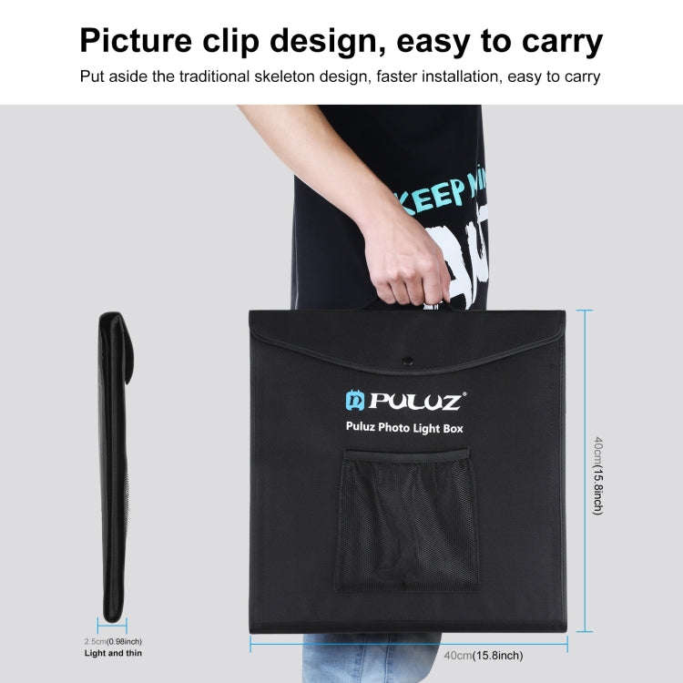 PULUZ 40cm Folding Portable 24W 5500K White Light Dimmable Photo Lighting Studio Shooting Tent Bo...