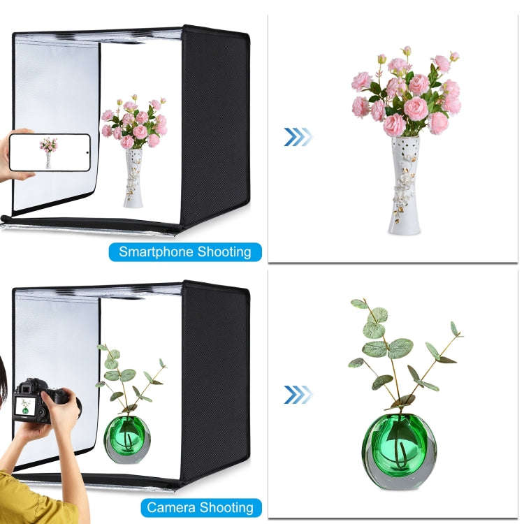 PULUZ 40cm Folding Portable 24W 5500K White Light Dimmable Photo Lighting Studio Shooting Tent Bo...