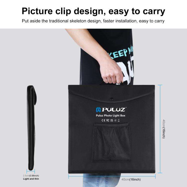PULUZ 40cm Folding Portable White Light Dimmable Photo Lighting Studio Shooting Tent Box Kit with...