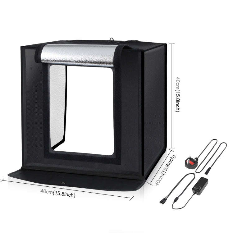 PULUZ 40cm Folding Portable 24W 5500K White Light Dimmable Photo Lighting Studio Shooting Tent Bo...