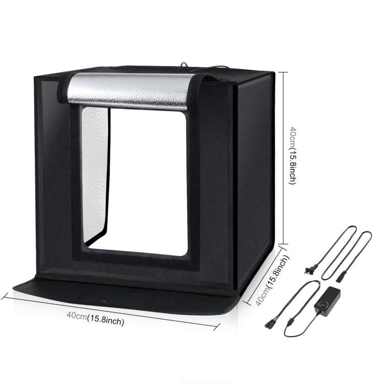 PULUZ 40cm Folding Portable 24W 5500K White Light Dimmable Photo Lighting Studio Shooting Tent Bo...