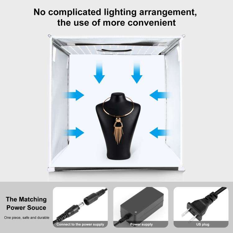PULUZ 40cm Folding Portable White Light Dimmable Photo Lighting Studio Shooting Tent Box Kit with...