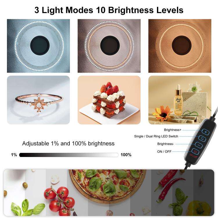 PULUZ 50cm Folding Portable Ring Light PD30W Quick Charge Type-C Photo Lighting Studio Shooting T...