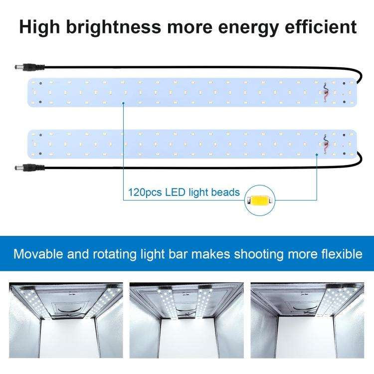 [US Warehouse] PULUZ Photo Studio Light Box Portable 60 x 60 x 60 cm Light Tent LED 5500K White L...