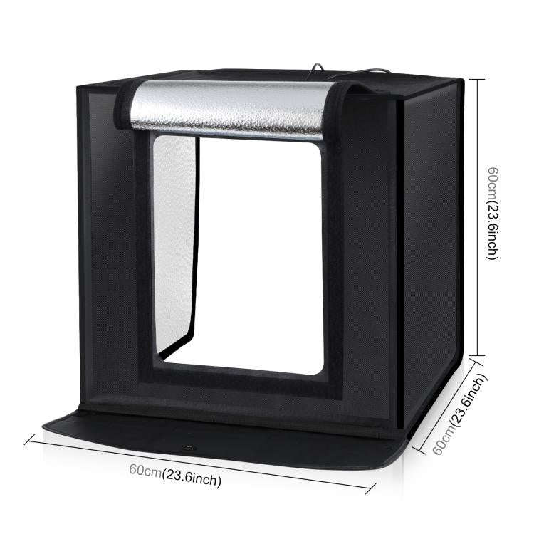 PULUZ Photo Studio Light Box Portable 60 x 60 x 60 cm Light Tent LED 5500K White Light Dimmable M...