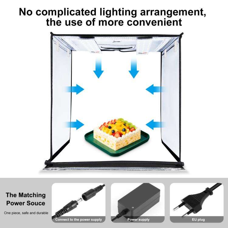 PULUZ Photo Studio Light Box Portable 60 x 60 x 60 cm Light Tent LED 5500K White Light Dimmable M...
