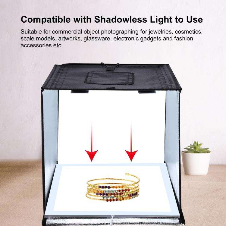 PULUZ Photo Studio Light Box Portable 60 x 60 x 60 cm Light Tent LED 5500K White Light Dimmable M...