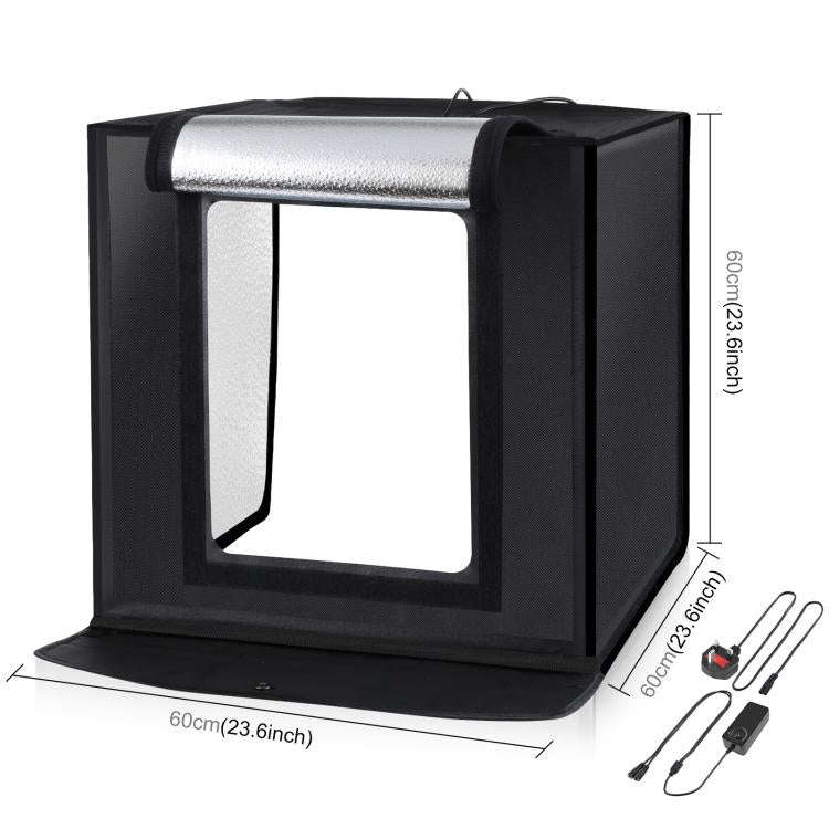 PULUZ Photo Studio Light Box Portable 60 x 60 x 60 cm Light Tent LED 5500K White Light Dimmable M...