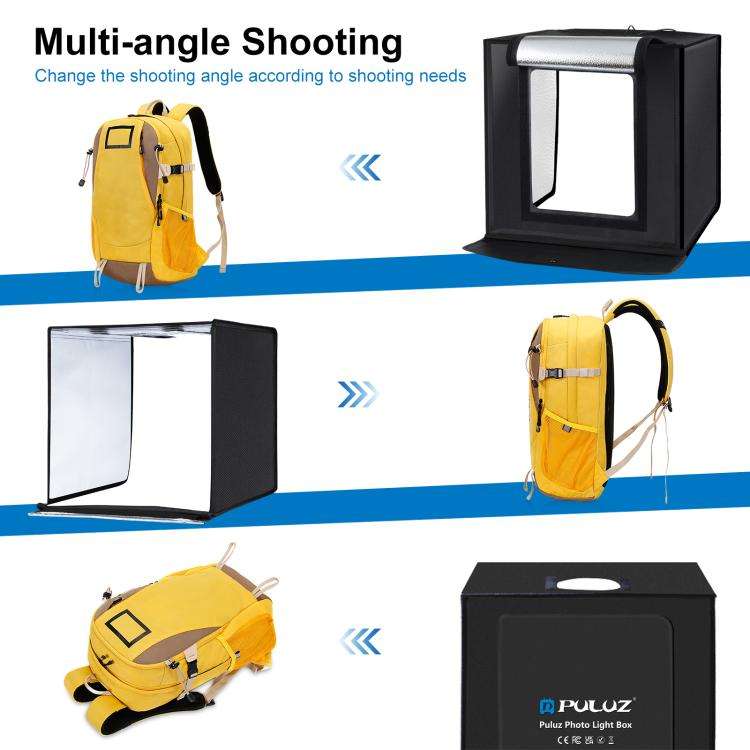PULUZ Photo Studio Light Box Portable 60 x 60 x 60 cm Light Tent LED 5500K White Light Dimmable M...