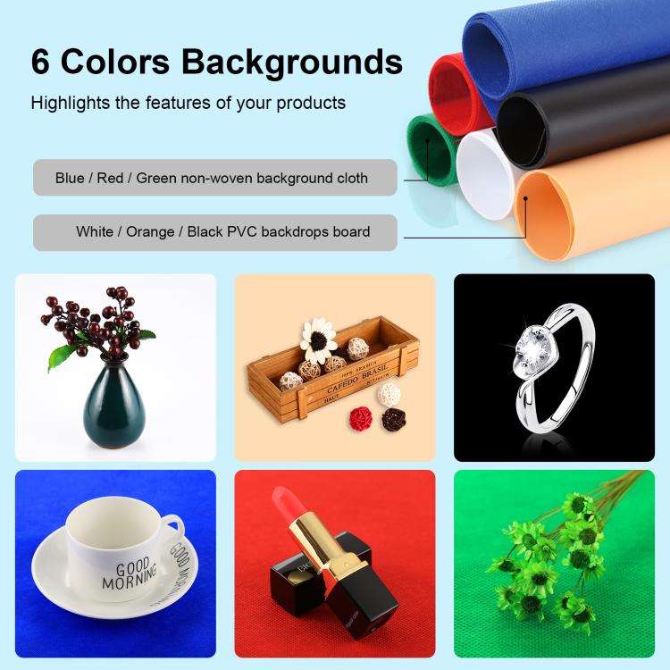 PULUZ Photo Studio Light Box Portable 60 x 60 x 60 cm Light Tent LED 5500K White Light Dimmable M...
