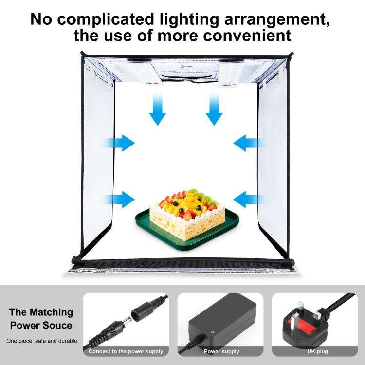 PULUZ Photo Studio Light Box Portable 60 x 60 x 60 cm Light Tent LED 5500K White Light Dimmable M...