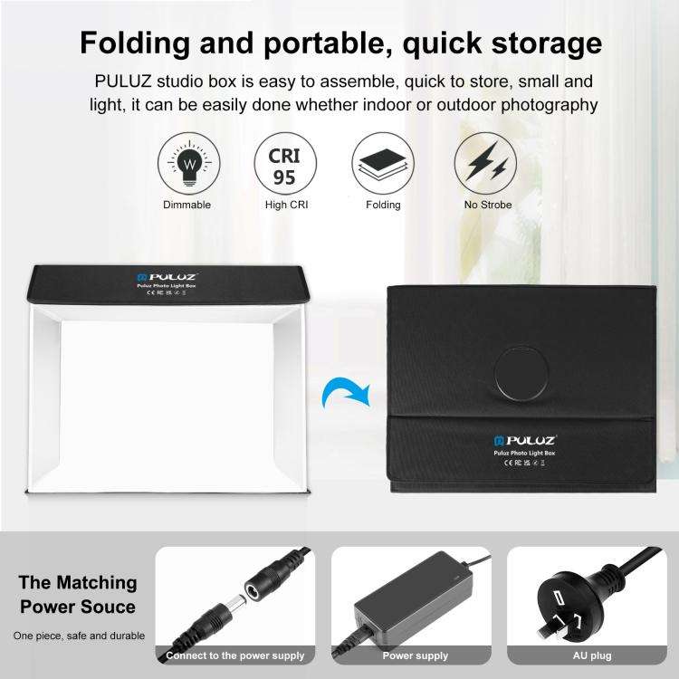PULUZ Photo Studio Light Box Portable 60 x 40cm Cuboid Photography Studio Tent Kit with 4 Color B...