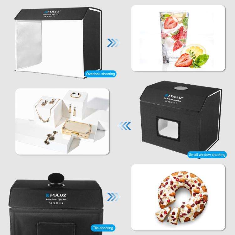 PULUZ Photo Studio Light Box Portable 60 x 40cm Cuboid Photography Studio Tent Kit with 4 Color B...