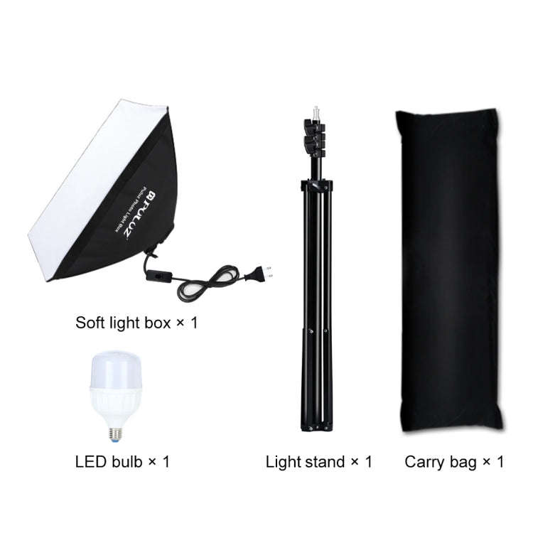 PULUZ 50x70cm Studio Softbox + 2m Tripod Mount + Single E27 30W 5700K White Light LED Bulb Photog...