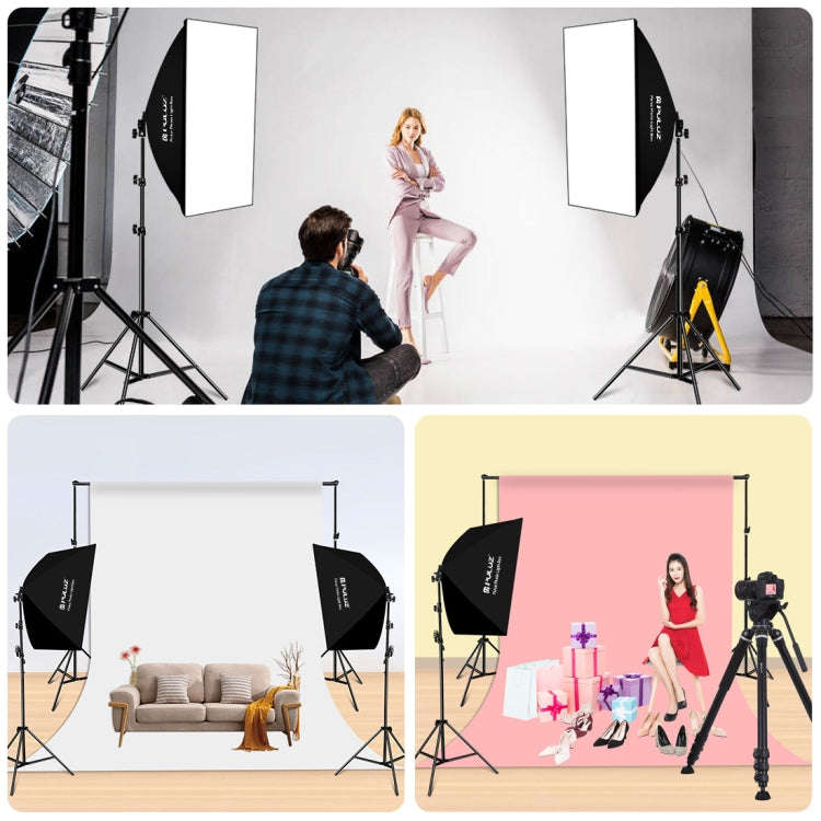 PULUZ 50x70cm Studio Softbox + 2m Tripod Mount + Single E27 30W 5700K White Light LED Bulb Photog...