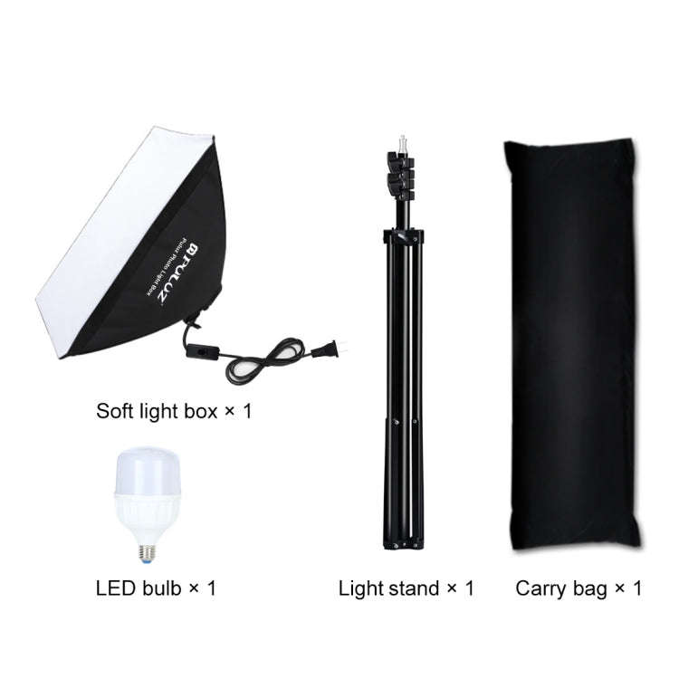 PULUZ 50x70cm Studio Softbox + 2m Tripod Mount + Single E27 30W 5700K White Light LED Bulb Photog...