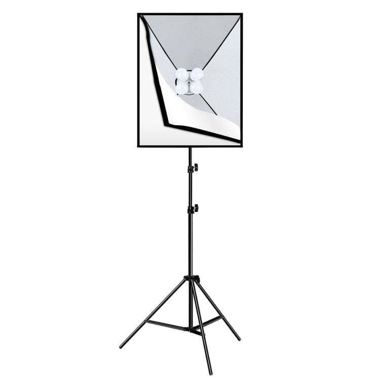 PULUZ 50x70cm Studio Softbox + 2m Tripod Mount + 4 x E27 20W 5700K White Light LED Light Bulb Pho...