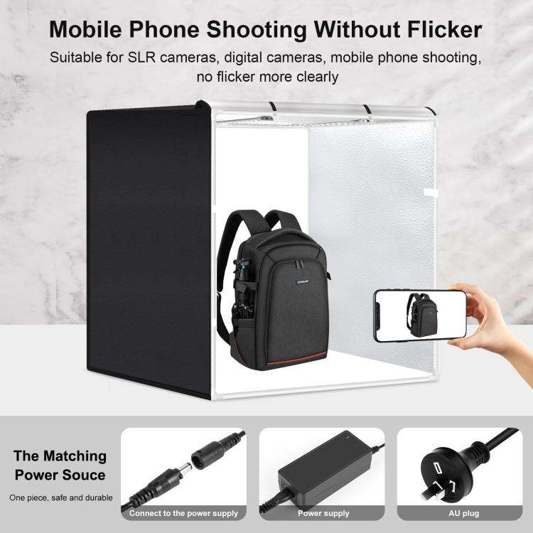 PULUZ 80cm Folding Portable 72W White Light Photo Lighting Studio Shooting Tent Box Kit with 3 Co...