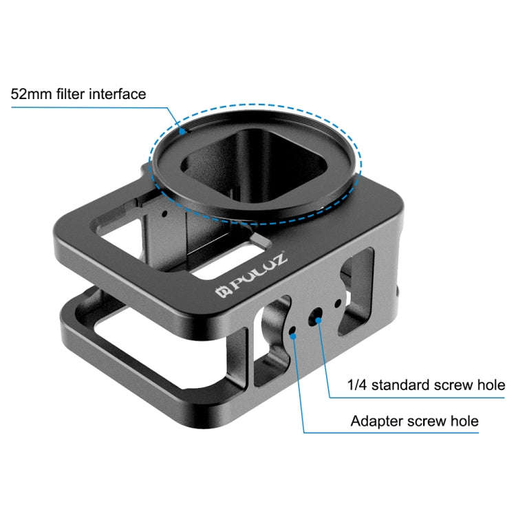 PULUZ for GoPro HERO13 Black /12 Black /11 Black /10 Black /9 Black Thicken Housing Shell CNC Alu...