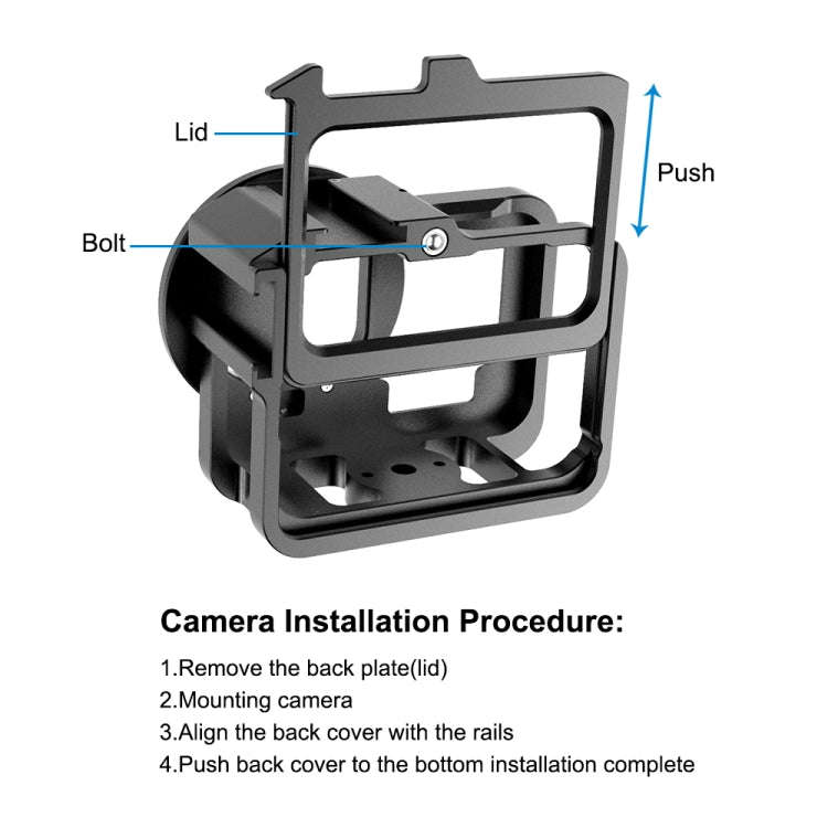 PULUZ for GoPro HERO13 Black /12 Black /11 Black /10 Black /9 Black Thicken Housing Shell CNC Alu...