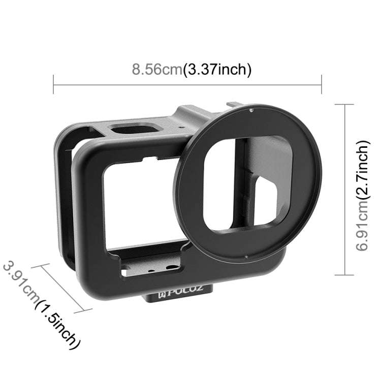 For GoPro HERO13 Black /12 Black /11 Black /10 Black /9 Black PULUZ Thin Housing Shell CNC Alumin...