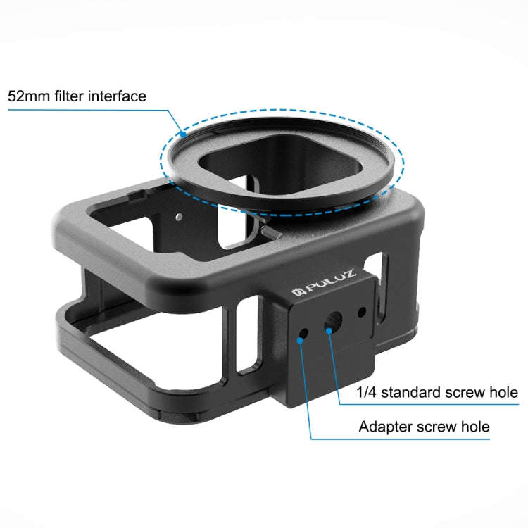 For GoPro HERO13 Black /12 Black /11 Black /10 Black /9 Black PULUZ Thin Housing Shell CNC Alumin...