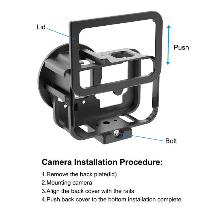 For GoPro HERO13 Black /12 Black /11 Black /10 Black /9 Black PULUZ Thin Housing Shell CNC Alumin...