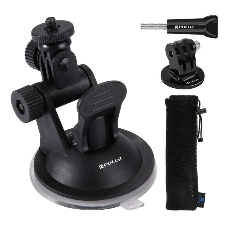 PULUZ Car Suction Cup Mount with Screw & Tripod Mount Adapter & Storage Bag for GoPro, Insta360, ...