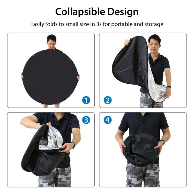 PULUZ 110cm 5 in 1 (Silver / Translucent / Gold / White / Black) Folding Photo Studio Reflector B...