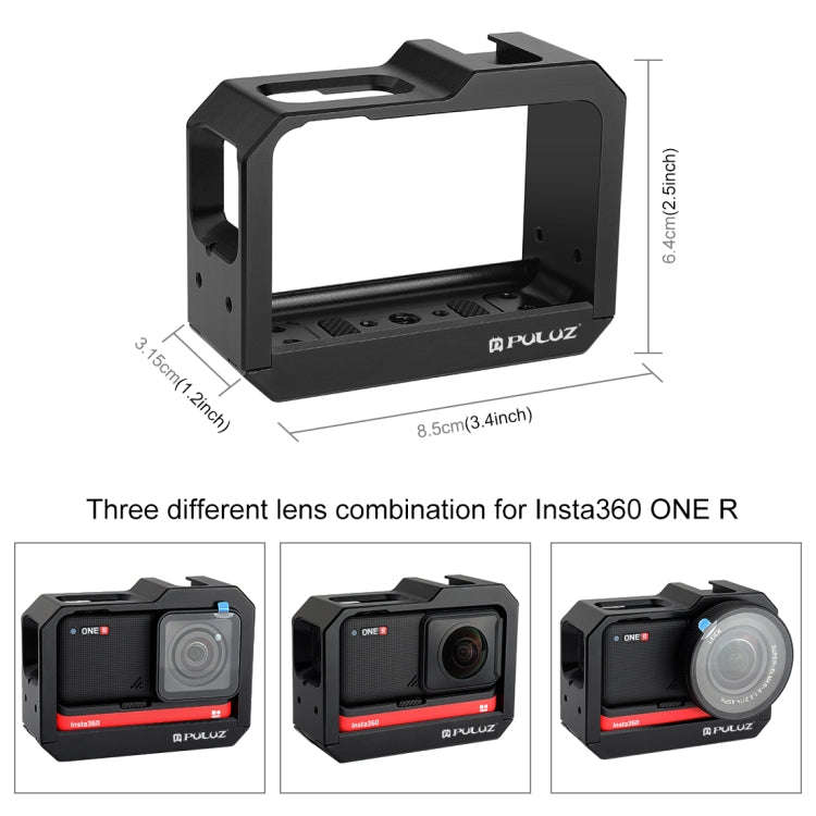 PULUZ Aluminum alloy Frame Mount Protective Case Cage with Cold Shoe Base Slot & Tripod Base Adap...