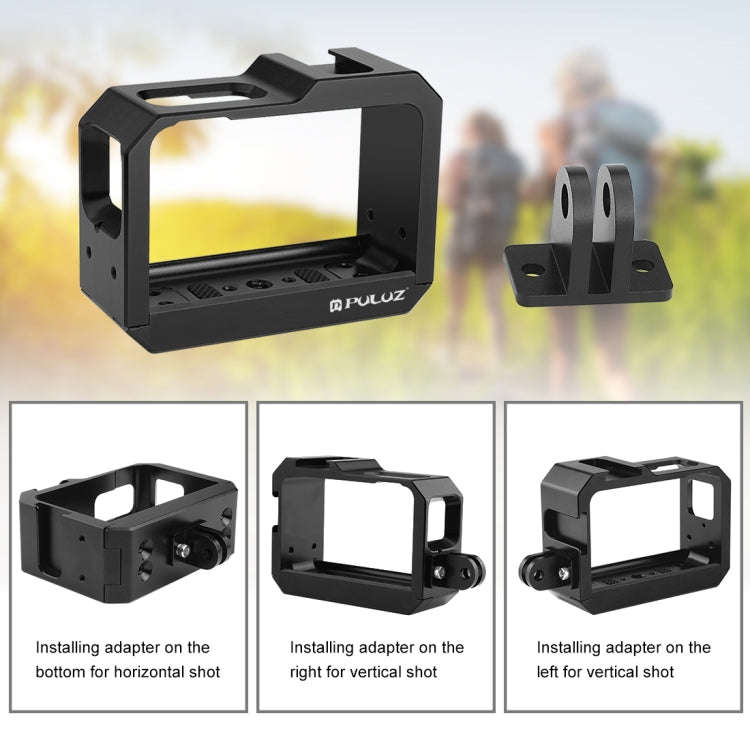 PULUZ Aluminum alloy Frame Mount Protective Case Cage with Cold Shoe Base Slot & Tripod Base Adap...