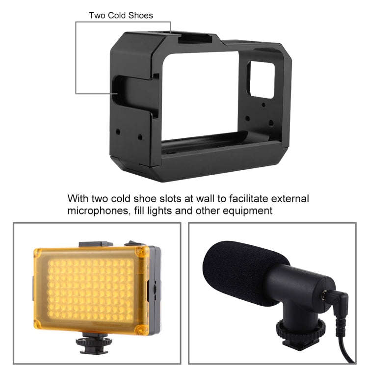PULUZ Aluminum alloy Frame Mount Protective Case Cage with Cold Shoe Base Slot & Tripod Base Adap...