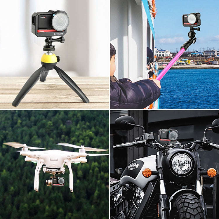 PULUZ Aluminum alloy Frame Mount Protective Case Cage with Cold Shoe Base Slot & Tripod Base Adap...