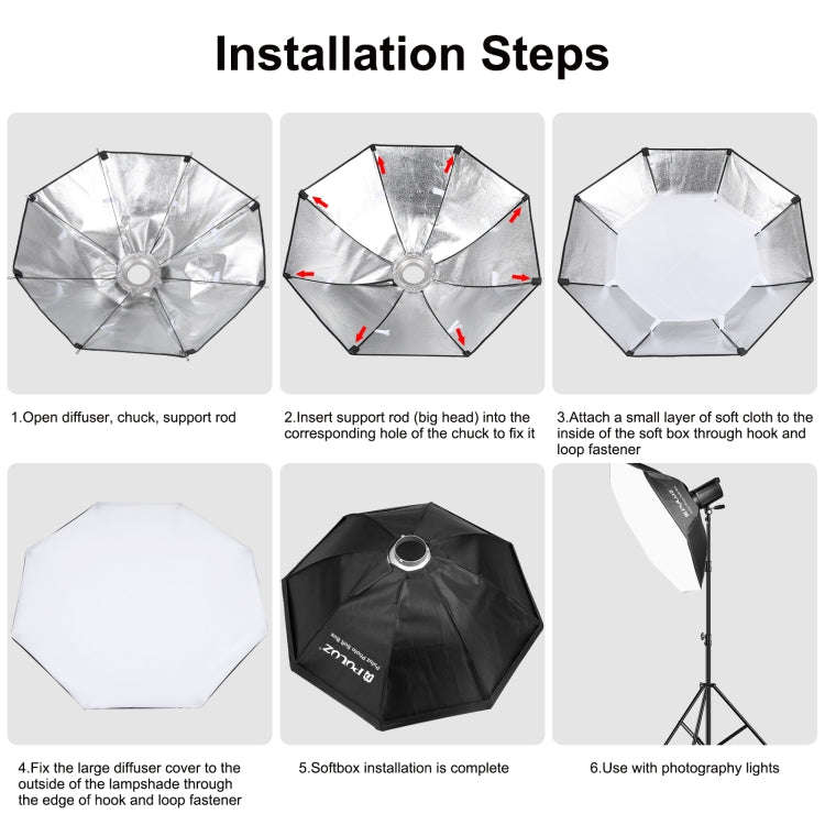 PULUZ 95cm Speedlite Flash Octagon Parabolic Softbox Bowens Mount Diffuser