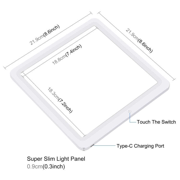 PULUZ Mini LED Photography Shadowless Light Lamp Panel Pad + Studio Shooting Tent Box, Acrylic Ma...