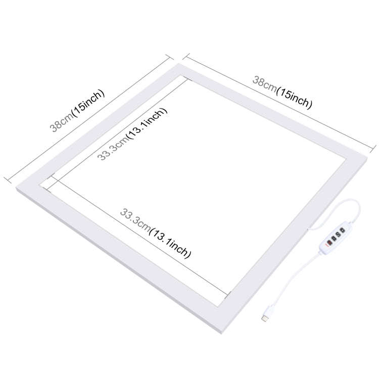 PULUZ 38cm 1000LM LED Photography Shadowless Light Lamp Panel Pad with Switch, Metal Material, No...