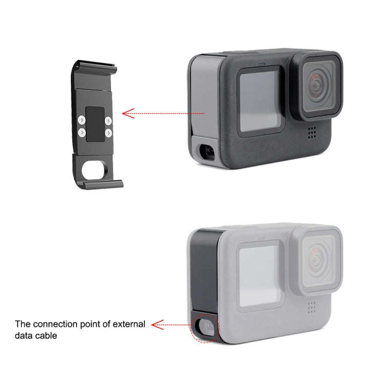 PULUZ Metal Battery Side Interface Cover for GoPro HERO13 Black /12 Black /11 Black /10 Black /9 ...