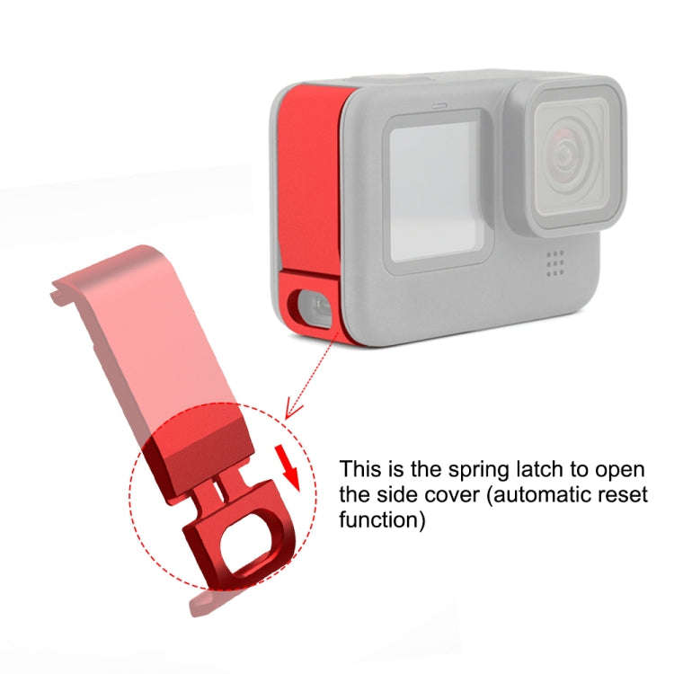 PULUZ Metal Battery Side Interface Cover for GoPro HERO13 Black /12 Black /11 Black /10 Black /9 ...