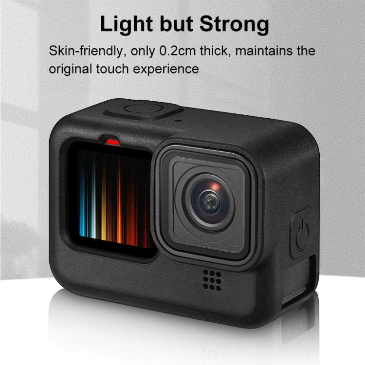 PULUZ for GoPro HERO12 Black /11 Black /10 Black /9 Black Silicone Protective Case Cover with Wri...