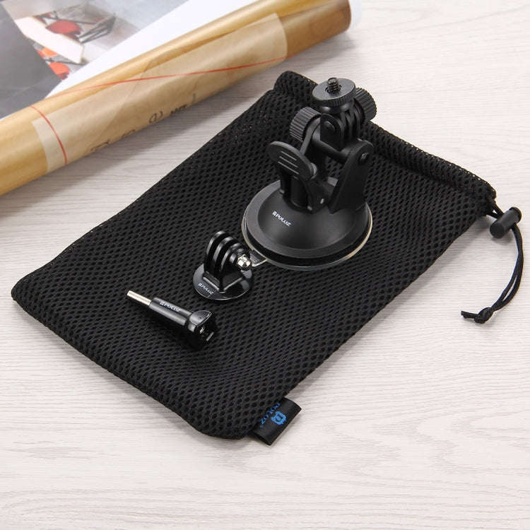 PULUZ Car Suction Cup Mount with Screw & Tripod Mount Adapter & Storage Bag for GoPro, Insta360, ...