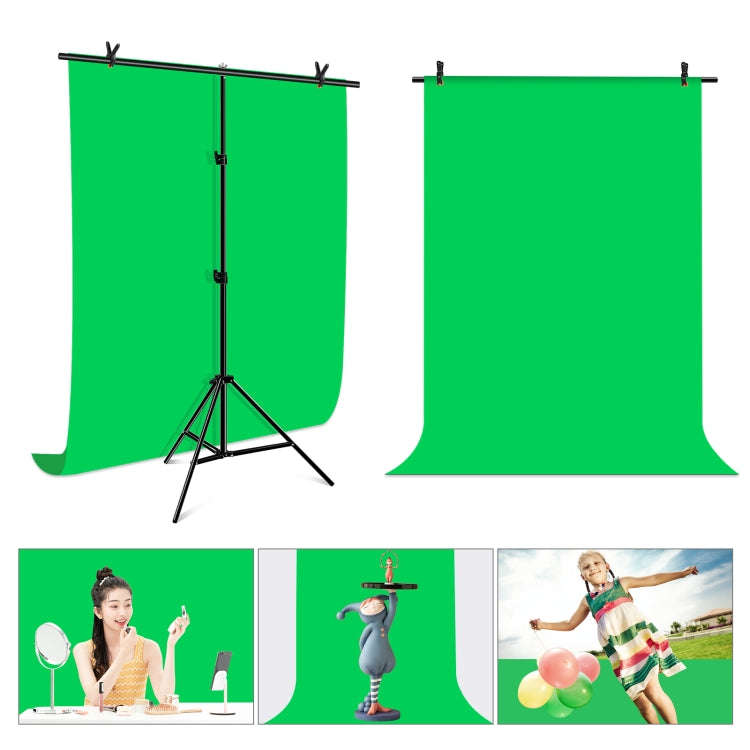 PULUZ 1x2m T-Shape Photo Studio Background Support Stand Backdrop Crossbar Bracket Kit with Clips...