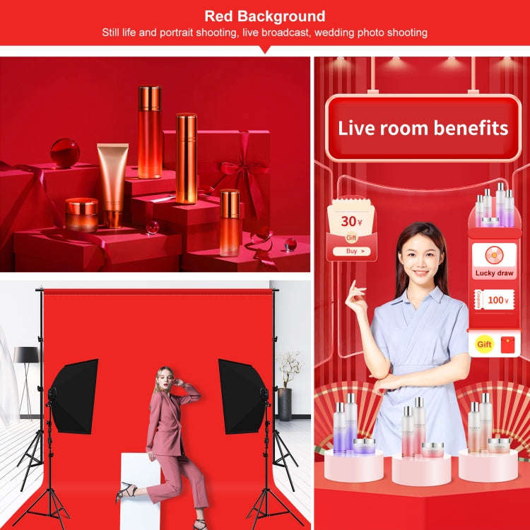 PULUZ 3m x 6m Photography Background Thickness Photo Studio Background Cloth Backdrop(Red)