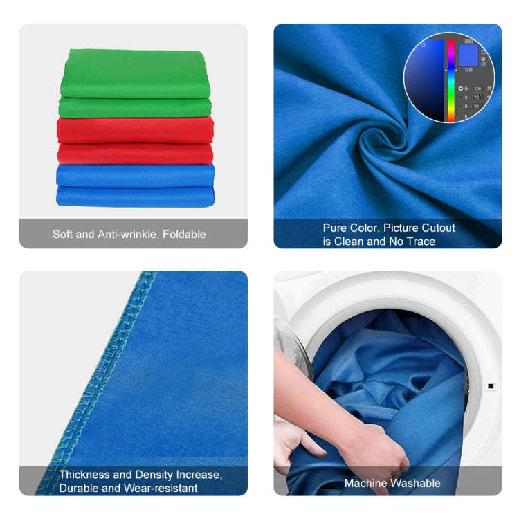 PULUZ 2m x 2m Photography Background Thickness Photo Studio Background Cloth Backdrop(Blue)