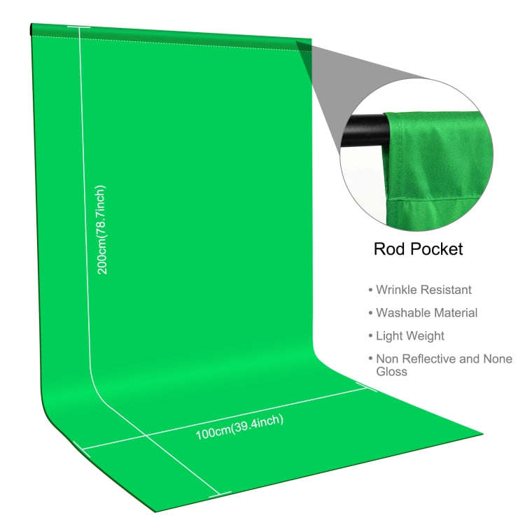 PULUZ 1m x 2m Photography Background Thickness Photo Studio Background Cloth Backdrop(Green)