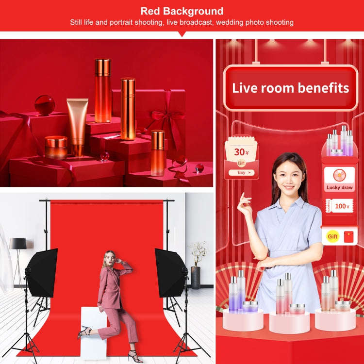 PULUZ 1m x 2m Photography Background Thickness Photo Studio Background Cloth Backdrop(Red)