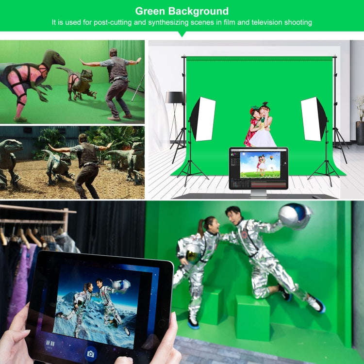 PULUZ 3m x 2m Photography Background Thickness Photo Studio Background Cloth Backdrop(Green)