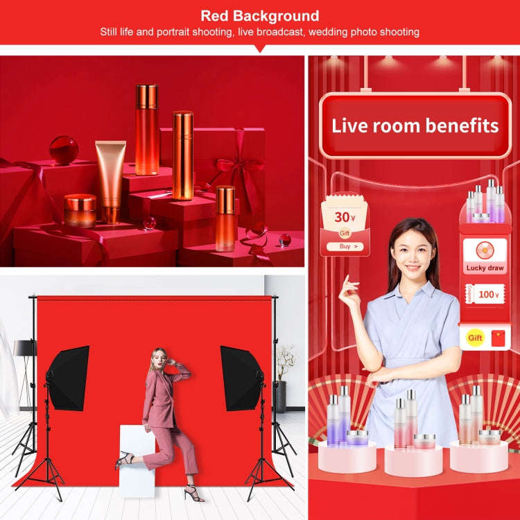 PULUZ 3m x 2m Photography Background Thickness Photo Studio Background Cloth Backdrop(Red)