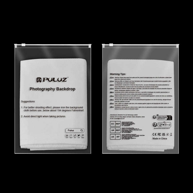 PULUZ 3m x 2m Photography Background Thickness Photo Studio Background Cloth Backdrop (White)