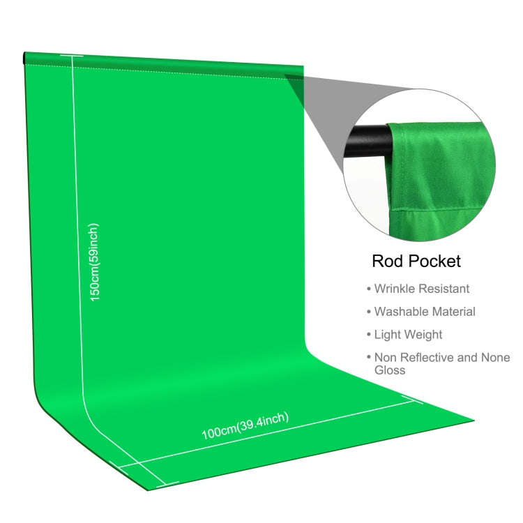 PULUZ 1m x 1.5m Photography Background Photo Studio Background Cloth Backdrop (Green)